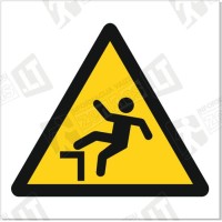 Fall hazard warning. Steep edge Fall hazard warning. Steep edge