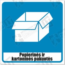 Popierinės ir kartoninės pakuotės - Atliekų ženklinimo etikete 
